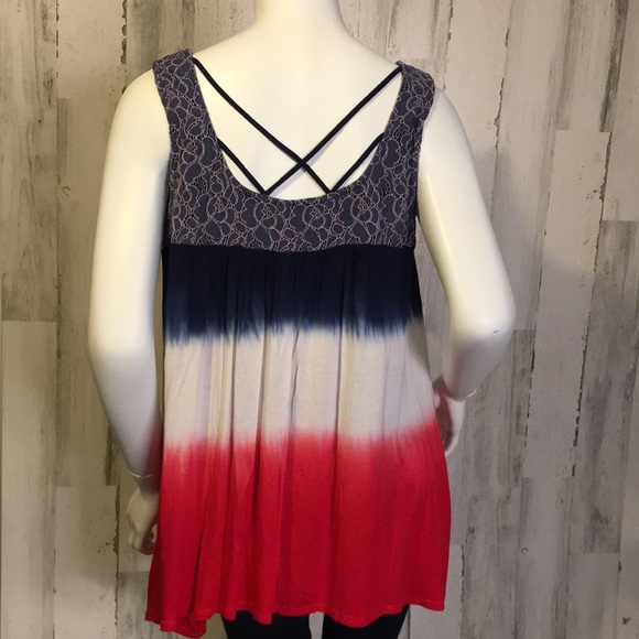 Medium World Unity Red White & Blue Top #J48 - Picture 4 of 7